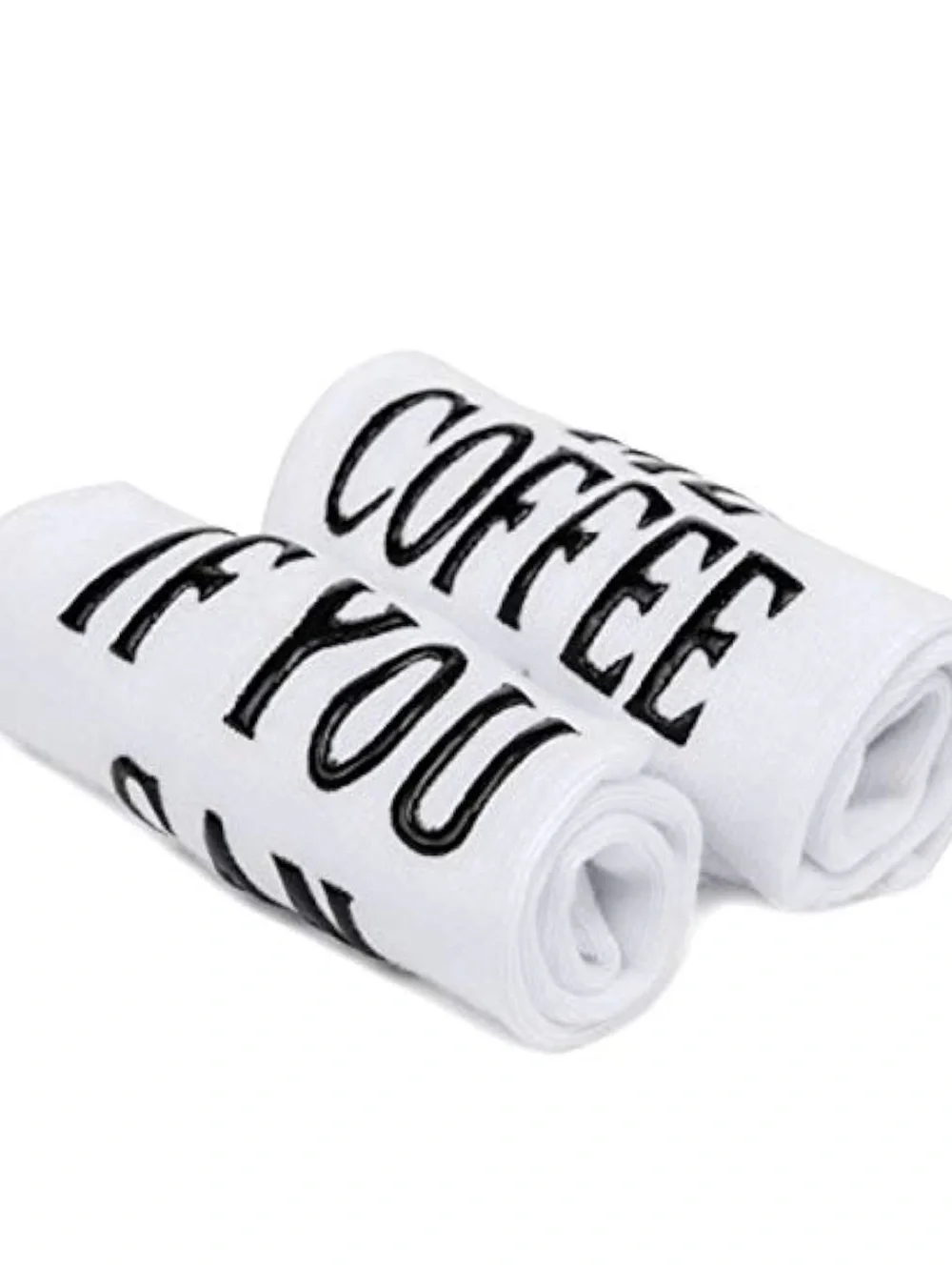 White 'If you can read this, Bring Me Coffee' Novelty Crew Socks